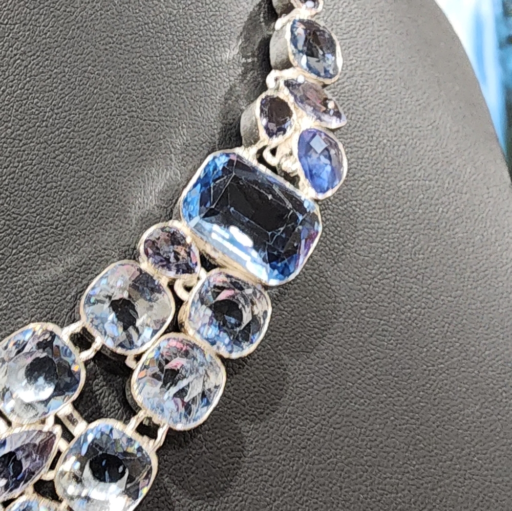 Statement Charoite Gemstone Necklace, Layered Mul… - image 3